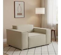 Talamo Italia - Fauteuil Cristiana, Fauteuil de salon, 100% Made in Italy, Fauteuil relaxant en tissu rembourré, 160x95h70 cm, Beige