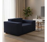 Talamo Italia - Fauteuil Emanuela, Fauteuil de salon, 100% Made in Italy, Fauteuil relaxant en tissu rembourré, 140x95h70 cm, Bleu