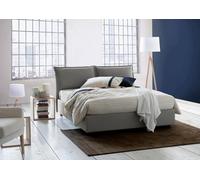 Talamo Italia - Lit double Agnese, Lit coffre en tissu, Ouverture frontale, Convient pour matelas 140x190 cm, 100% Made in Italy, Gris