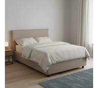 Talamo Italia - Lit double Asmara, lit coffre avec revêtement en tissu, 100% Made in Italy, ouverture frontale, avec matelas 120x190 cm inclus, gris tourterelle