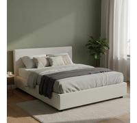 Talamo Italia - Lit double Aurea, Lit coffre en éco-cuir, Ouverture frontale, Convient pour matelas 140x190 cm, 100% Made in Italy, Blanc