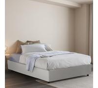 Talamo Italia - Lit double blanc, Lit coffre avec revêtement en simili cuir, 100% Made in Italy, Ouverture latérale, adapté pour matelas 120x190 cm, Blanc
