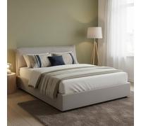 Talamo Italia - Lit double Cloe, Lit coffre déhoussable avec tête de lit rembourrée et cadre de lit coffre, 100% Made in Italy, adapté pour matelas 160x200 cm, Gris