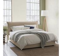 Talamo Italia - Lit double Cloe, Lit coffre déhoussable avec tête de lit rembourrée et cadre de lit coffre, 100% Made in Italy, adapté pour matelas 160x200 cm, Beige