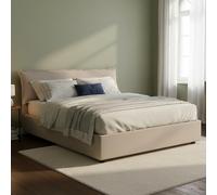 Talamo Italia - Lit double Cloe, lit coffre déhoussable avec tête de lit rembourrée et cadre de lit coffre, 100% Made in Italy, adapté pour matelas 160x200 cm, gris tourterelle