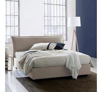 Talamo Italia - Lit double Clorinda, lit coffre déhoussable avec tête de lit rembourrée et cadre de lit coffre, 100% Made in Italy, avec matelas 160x200 cm inclus, gris tourterelle