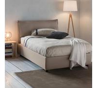Talamo Italia - Lit double Gloria, lit coffre avec revêtement en tissu, 100% Made in Italy, ouverture frontale, adapté pour matelas 120x190 cm, gris tourterelle