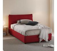 Talamo Italia - Lit double Gloria, Lit coffre avec revêtement en tissu, 100% Made in Italy, Ouverture frontale, adapté pour matelas 120x190 cm, Rouge
