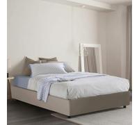 Talamo Italia - Lit double Matilde, lit coffre avec revêtement en simili cuir, 100% Made in Italy, ouverture frontale, adapté pour matelas 120x190 cm, gris tourterelle