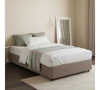 Talamo Italia - Lit double Nicole, lit coffre avec revêtement en tissu, 100% Made in Italy, ouverture frontale, adapté pour matelas 120x190 cm, gris tourterelle