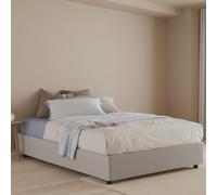 Talamo Italia - Lit double Sara, Lit coffre avec revêtement en simili cuir, 100% Made in Italy, Ouverture frontale, avec matelas 120x200 cm inclus, Blanc