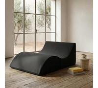 Talamo Italia - Lit pliant Annabella, Pouf transformable en lit double, Méridienne en simili cuir, 100% Made in Italy, 100x200h70 cm, Noir