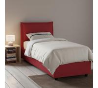 Talamo Italia - Lit simple Carla, Lit coffre avec revêtement en tissu, 100% Made in Italy, Ouverture frontale, adapté pour matelas 90x200 cm, Rouge