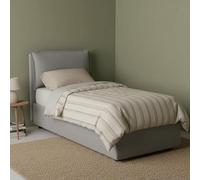 Talamo Italia - Lit simple Carla, Lit coffre avec revêtement en tissu, 100% Made in Italy, Ouverture frontale, adapté pour matelas 90x200 cm, Gris