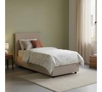 Talamo Italia - Lit simple Celestina, Lit coffre avec revêtement en simili cuir, 100% Made in Italy, Ouverture frontale, adapté pour matelas 90x190 cm, Taupe