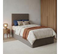 Talamo Italia - Lit simple Cleofe, Tête de lit en similicuir avec base orthopédique et cantonnière, 100% Made in Italy, adapté pour lit simple, pour matelas 80x190 cm, Tourterelle
