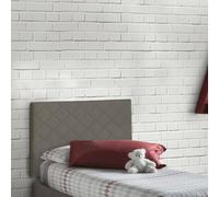 Talamo Italia - Lit simple Cleziana, tête de lit murale en simili cuir, 100% Made in Italy, adapté pour un lit simple, 90x60 cm, gris tourterelle