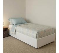 Talamo Italia - Lit simple Irene, Lit coffre avec revêtement en simili cuir, 100% Made in Italy, Ouverture frontale, adapté pour matelas 80x200 cm, Blanc