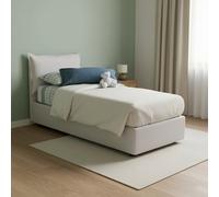 Talamo Italia - Lit simple Marianna, Lit coffre avec revêtement en simili cuir, 100% Made in Italy, Ouverture latérale, avec matelas 80x190 cm inclus, Blanc