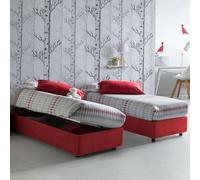 Talamo Italia - Lit simple Melissa, Lit coffre avec revêtement en tissu, 100% Made in Italy, Ouverture latérale, adapté pour matelas 80x190 cm, Rouge