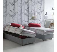 Talamo Italia - Lit simple Melissa, Lit coffre avec revêtement en tissu, 100% Made in Italy, Ouverture latérale, adapté pour matelas 80x190 cm, Gris
