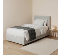 Talamo Italia - Lit simple Serena, Lit coffre avec revêtement en simili cuir, 100% Made in Italy, Ouverture frontale, adapté pour matelas 90x190 cm, Blanc
