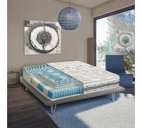 Talamo Italia - Matelas double Zelda, déhoussable en mousse à mémoire de forme et microressorts indépendants, 100% Made in Italy, anti-acariens et hypoallergénique, 160x190h25 cm