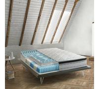Talamo Italia - Matelas simple Laila, déhoussable en Memory Foam+Gel et ressorts ensachés, 100% Made in Italy, anti-acariens et hypoallergénique, 80x190h27 cm