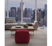Talamo Italia - Pouf Annalaura, Pouf multifonctionnel, Fauteuil relaxant en tissu rembourré, 100% Made in Italy, 45x45h45 cm, Rouge