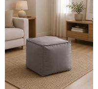 Talamo Italia - Pouf Annalaura, Pouf multifonctionnel, Fauteuil relaxant en tissu rembourré, 100% Made in Italy, 45x45h45 cm, Gris