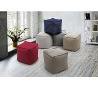 Talamo Italia - Pouf Annalaura, Pouf multifonctionnel, Fauteuil relaxant en tissu rembourré, 100% Made in Italy, 45x45h45 cm, Bleu