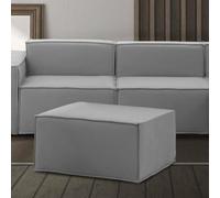 Talamo Italia - Pouf Barbara, Pouf de salon, Fauteuil relaxant en tissu rembourré, 100% Made in Italy, 80x70h43 cm, Gris
