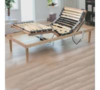 Talamo Italia - Sommier simple Damiana, Sommier à lattes en bois avec moteur, 100% Made in Italy, Base orthopédique inclinable motorisée, Cm 80x190h34