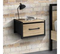 IDMARKET Lot de 2 tables de chevet murales tiroir en tissu UTAH design industriel