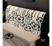 TALCON Housses de lit confortables en peluche, housses de protection pour tête de lit complète, double et grand lit, élastiques et résistantes à la poussière (blanc crème, 230 cm)