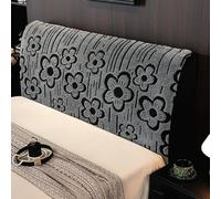 TALCON Housses de planche de lit en peluche confortable, housses de protection pour tête de lit complète, double et grand lit, élastique et anti-poussière (gris, 150 cm)