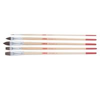 Royal Talens Set de pinceaux lot de 5 poils d'oreille de boeuf – 1 rond, 2 langues de chat, 2 plats