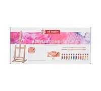 Royal Talens Set de peinture acrylique Talens Art Creation, 12 x 12 ml, pinceaux, toile et chevalet