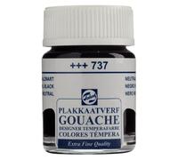 Talens Gouache Extra Fine Quality - 16 ml Noir neutre 737 - Finition mate à haut pigment - Peinture retravaillable