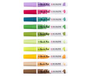 Talens - Lot de 10 stylos pinceaux Ecoline « Botanique » | 3 pièces