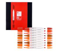 Talens Pantone Lot de 9 marqueurs Rouge chaud