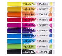 Talens - Set de 10 stylos pinceaux Ecoline, couleurs primaires | 3 pièces