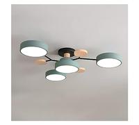 TaleTre Plafonnier LED circulaire moderne et nordique - Luminaire semi-encastré for salon, chambre, cuisine et plus (vert, 5 têtes, lumière chaude)(Green-4 Heads,Three-color Light)