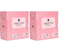Talking Tables 100 x Lot de serviettes en papier rose doux pour anniversaire, Noël, mariage, restauration, vaisselle, jetables, recyclables, fabriquées dans l'UE, 2 plis, 33 cm (Lot de 2)