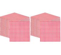 Talking Tables 100 x Serviettes en papier à carreaux rouges doux en vrac, Noël, anniversaire, mariage, restauration, vaisselle, jetables, recyclables, fabriquées dans l'UE, 2 plis, 33 cm (Lot de 2)