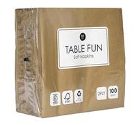 Talking Tables 100 x Serviettes en papier doré doux en vrac pour anniversaire, mariage de Noël, restauration, soirée entre filles, vaisselle, jetables, recyclables, fabriquées dans l'UE, 2 plis 33 cm