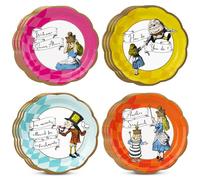 Talking Tables 12 Assiettes Alice au Pays des Merveilles 23cm - Assiettes Papier Jetables Fête Anniversaire Enfants Fête des Mères Chapelier Fou Goûter Pâques Baby Shower