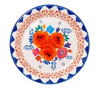 Talking Tables 12 Assiettes en Papier Boho Florales 23cm - Vaisselle Jetable Recyclable pour Fête Boho Encanto Fiesta Design Floral Bleu Orange