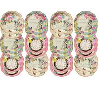 Talking Tables 12 Assiettes en Papier Jetables Alice au Pays des Merveilles Fête de Thé Mad Hatter Anniversaire Baby Shower Fête des Mères 17cm (Lot de 2)