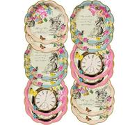 Talking Tables 12 Assiettes en Papier Jetables Alice au Pays des Merveilles Fête de Thé Mad Hatter Anniversaire Baby Shower Fête des Mères 17cm